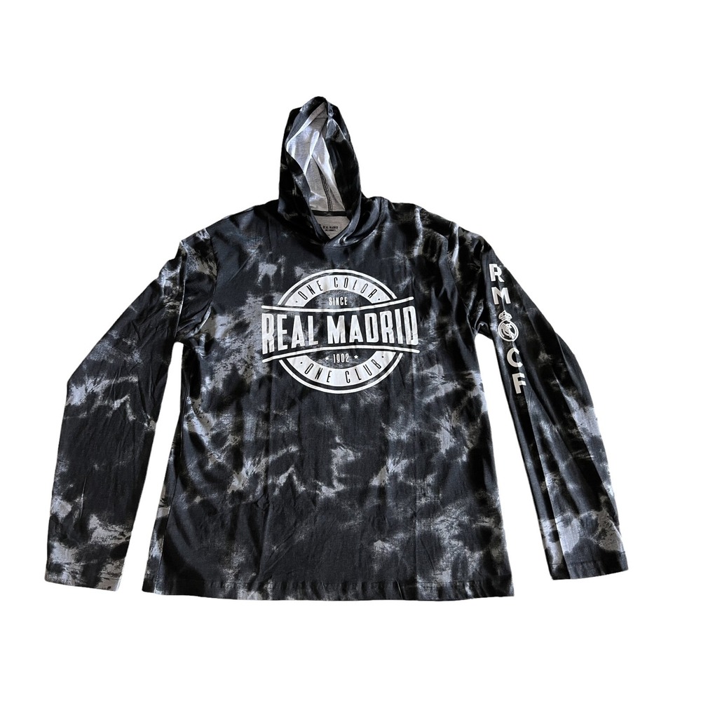 REAL MADRID Futbol Official Tie Dye Hoodie Men's‎ Size XL "One Color One Club"